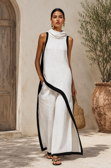Neerius™ | Luxe Linen Drape Two-Piece Set