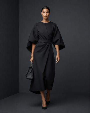 Neerius™ | Luxe Kimono Sleeve Midi Dress